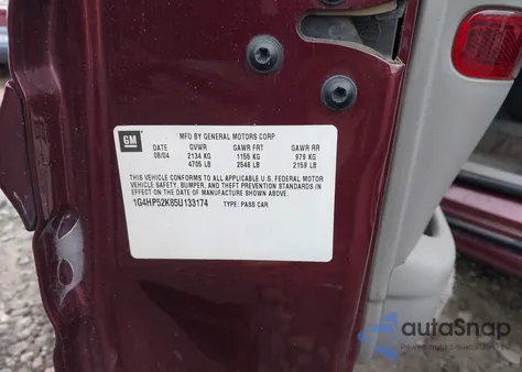 2005 Buick Lesabre Custom из США, поврежденный, VIN 1G4HP52K85U133174